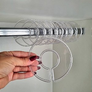 Separador de Roupas para Arara Liso Transparente (10 peças)