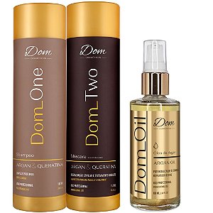 Kit Progressiva Dom Cosméticos Dom Oil Oleo Reparador Pontas