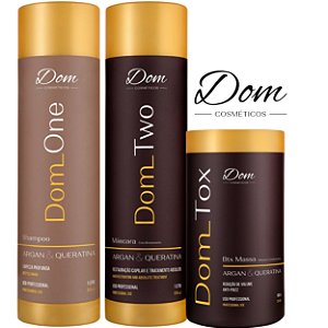 Kit Escova Progressiva Dom One Two Mais Btox 1kg