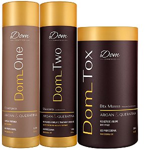 Kit Escova Progressiva Dom One Two Mais Btox 1kg