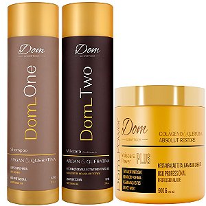Kit Escova Progressiva Dom One & Two Mascara Dom Power 500g