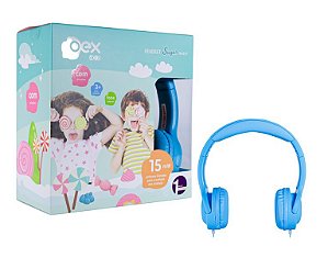 Fone de Ouvido Infantil Dobrável com Microfone -  Headset Sugar Azul HS317 - 85dB
