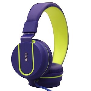 Fone de Ouvido Dobrável com Microfone OEX Teen - HS107 Headset Fluor Azul e Verde
