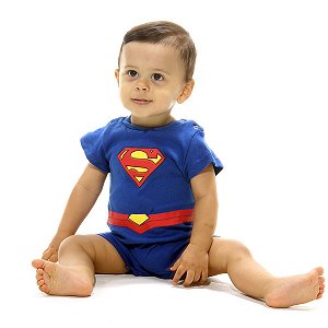 Body Macaquinho Super Homem Bebê