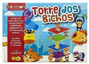 Torre dos Bichos Inteligente - Brinquedo de Empilhar Bate Bumbo