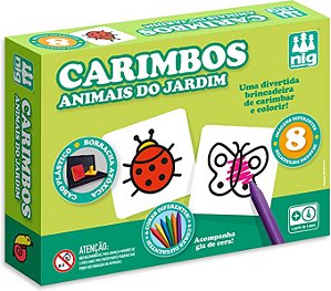 Kit de Carimbos Animais do Jardim - 8 Peças Nig Brinquedos