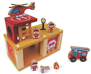 Caminhão Cegonha de Brinquedo de Madeira Infantil Carimbras