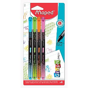 Caneta Fineliner Graphpeps Premium Blister 4 Cores