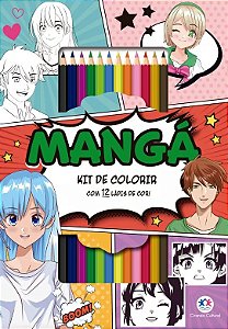 Kit de Colorir (box com 12 lápis) - Colorir é Divertido - Mangá