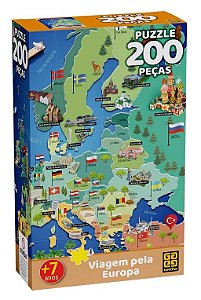 Quebra-cabeça  200 peças - Viagem Pela Europa