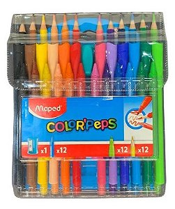 Kit de Coloração Color’Peps - 36 Peças (Giz, Lápis de Cor, Hidrocor e Apontador)