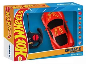 Carrinho com Controle Remoto Hot Wheels 4 Canais Vermelho com Luz