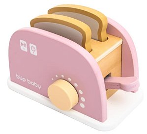 Brinquedo de Madeira Kit Torradeira Rosa
