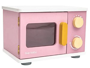 Brinquedo de Madeira Forno Microondas Rosa