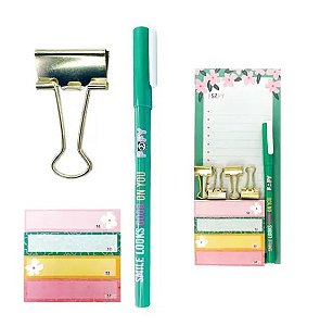 Kit Bloco de Anotações Flowers 10 Peças - FF7008