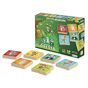 Quebra Cabeça em Blocos de Madeira - Floresta