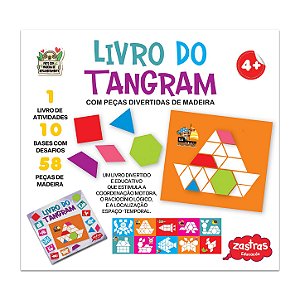 Livro do Tangran com Peças de Madeira