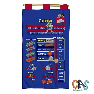 Calendário Bordado Inglês Azul