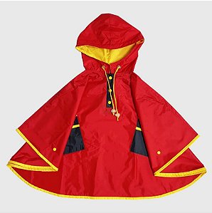 Capa De Chuva Lisa Triple Color Vermelha