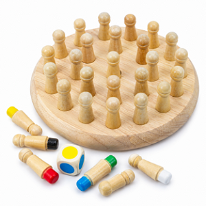 Jogo da Memória em Madeira Pinos Coloridos Infantil