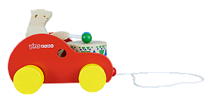Carrinho de Puxar Urso Com Tambor