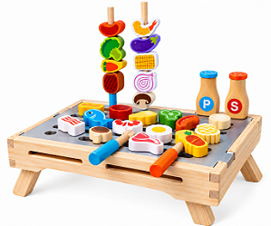 Churrasqueira Infantil de Madeira com Acessórios