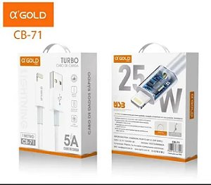 Cabos de Dados Carregador Iphone Lightning X USB Gold Cb71