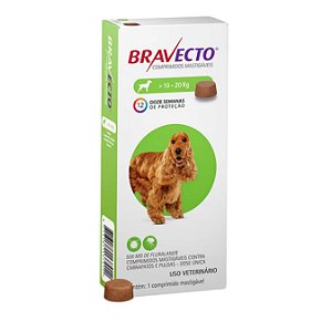 ANTIPULGAS E CARRAPATOS BRAVECTO 500MG PARA CÃES DE 10 A 20KG - 1 COMPRIMIDO