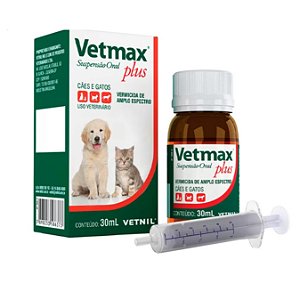 VERMÍFUGO VETMAX PLUS SUSPENSÃO PARA CÃES E GATOS 30ML
