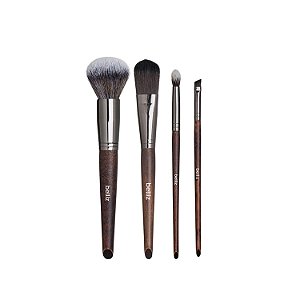 Kit Pincéis Belliz Wood Face 4 Pcs