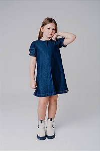 Vestido Infantil Jeans Trapézio tamanho 04