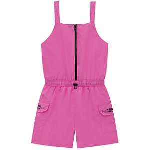 Macaquinho Infantil em Nylon com alça fina - rosa - tam 04