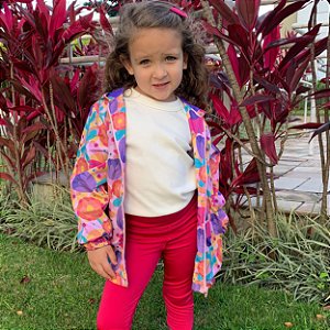 Jaqueta Parka Infantil com Capuz - tamanho 04 e 06