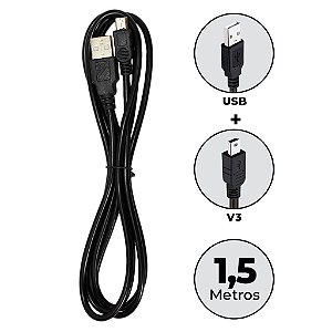 Cabo Carregador Mini Usb Rápido Ps3 Caixa Caixinha De Som