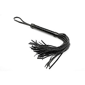 Chicote sado em Tiras flogger Luxo Preto bdsm