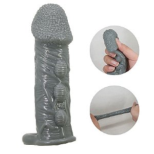 Capa Peniana Estimuladora Realística  Silicone Macio e Flexível