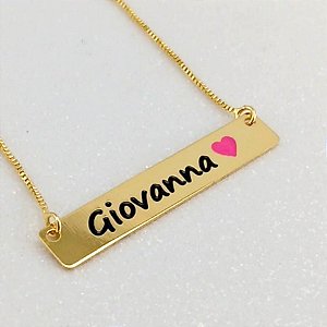 COLAR PERSONALIZADO PRIMEIRO NOME E DESENHO COLORIDO