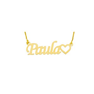 COLAR PERSONALIZADO NOME COM CORAÇÃO NA PONTA