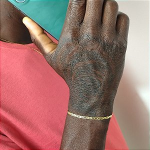 PULSEIRA MASCULINA PIASTRINE DIAMANTADA - TAMANHO 20CM