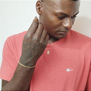 PULSEIRA MASCULINA PIASTRINE DIAMANTADA 2,5MM - TAMANHO 20,5CM