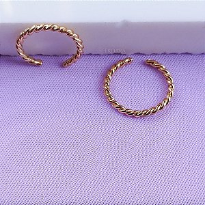 ANEL REGULÁVEL TORCIDINHO SEMIJOIA COM BANHO DE OURO 18K (anel ou falange)