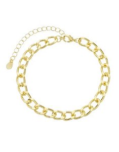 PULSEIRA CORRENTE DE ELOS GROSSOS SEMIJOIA COM BANHO DE OURO 18K