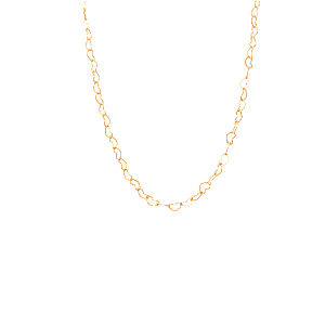 CORDÃO DE CORAÇÃO CORRENTE DE ELOS VAZADOS 60CM SEMIJOIA ANTIALÉRGICA