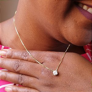 COLAR PONTO DE LUZ SEMIJOIA COM BANHO DE OURO 18K