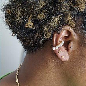 BRINCO DE BOLINHA LISA SEMIJOIA COM BANHO DE OURO 18K