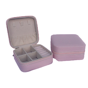PORTA-JOIAS ROSA CLARO ORGANIZADOR DE SEMIJOIAS E ACESSÓRIOS