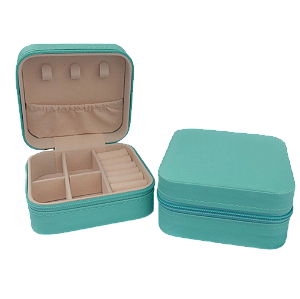 PORTA-JOIAS VERDE ÁGUA ORGANIZADOR DE SEMIJOIAS E ACESSÓRIOS