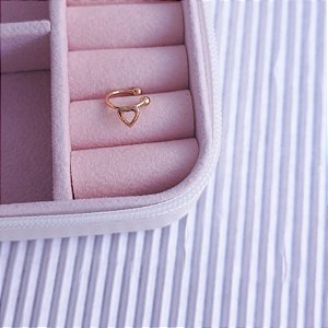 BRINCO PIERCING FAKE DE CORAÇÃO SEMIJOIA COM BANHO DE OURO 18K