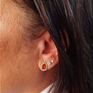 BRINCO PONTO DE LUZ M SEMIJOIA COM BANHO DE OURO 18K