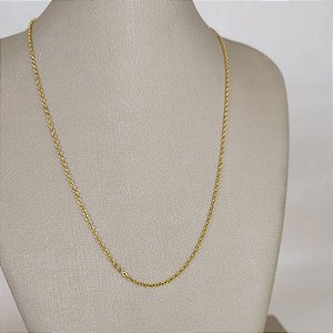 CORDÃO CORRENTE ELO CADEADINHO TAMANHO 45CM